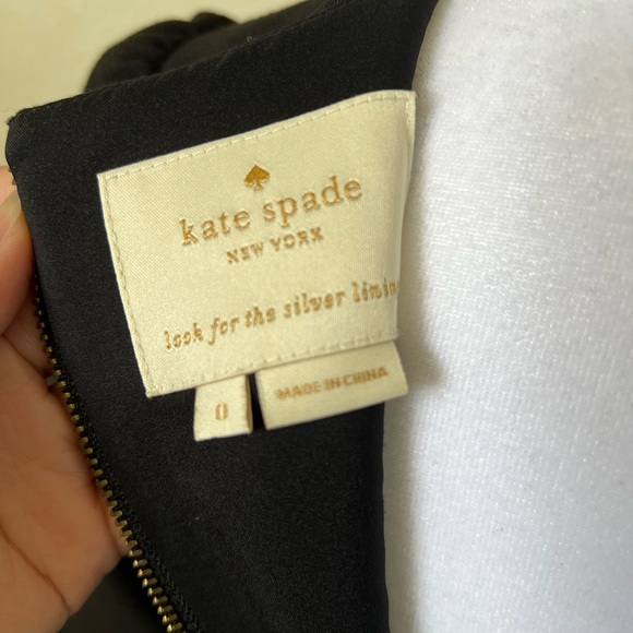 Kate Spade Black Mini Dress with Scalloped Trim - Picture 2 of 8